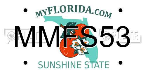 MMFS53 Florida License Plate
