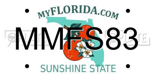 MMFS83 Florida License Plate