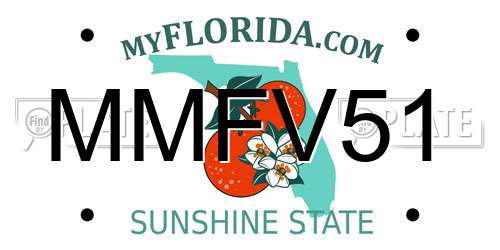 MMFV51 Florida License Plate