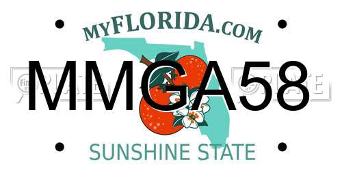 MMGA58 Florida License Plate