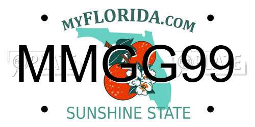 MMGG99 Florida License Plate