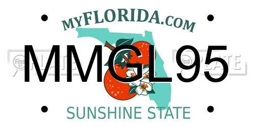MMGL95 Florida License Plate