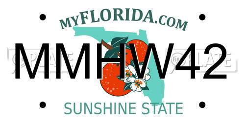 MMHW42 Florida License Plate
