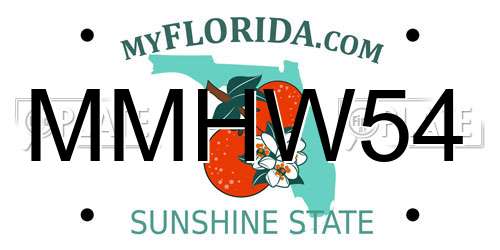 MMHW54 Florida License Plate