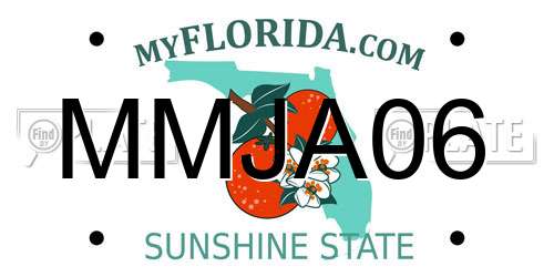 MMJA06 Florida License Plate