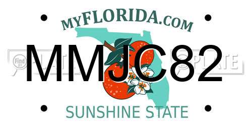 MMJC82 Florida License Plate