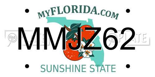 MMJZ62 Florida License Plate