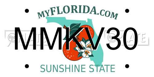 MMKV30 Florida License Plate