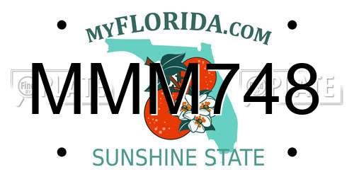 MMM748 Florida License Plate