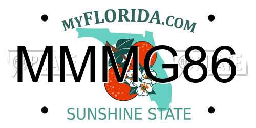 MMMG86 Florida License Plate