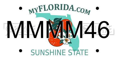 MMMM46 Florida License Plate