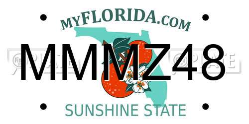 MMMZ48 Florida License Plate