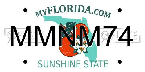 MMNM74 Florida License Plate