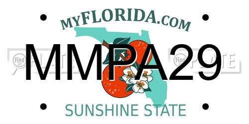 MMPA29 Florida License Plate