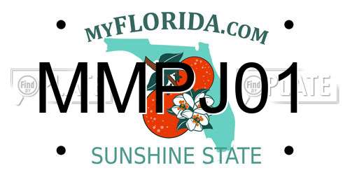 MMPJ01 Florida License Plate