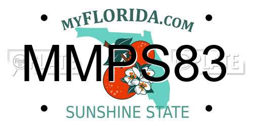 MMPS83 Florida License Plate