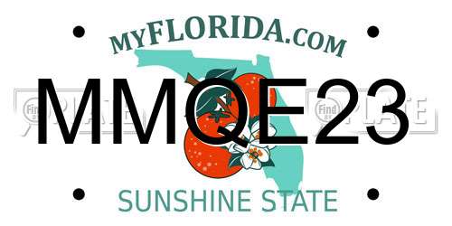 MMQE23 Florida License Plate