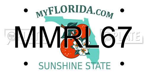 MMRL67 Florida License Plate