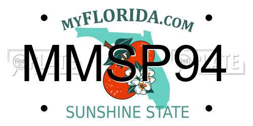 MMSP94 Florida License Plate