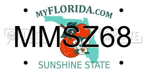 MMSZ68 Florida License Plate
