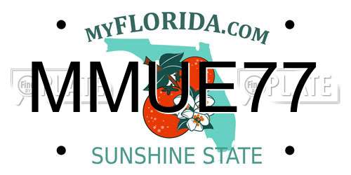 MMUE77 Florida License Plate