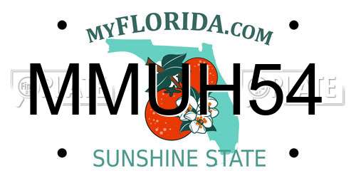 MMUH54 Florida License Plate