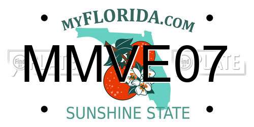 MMVE07 Florida License Plate