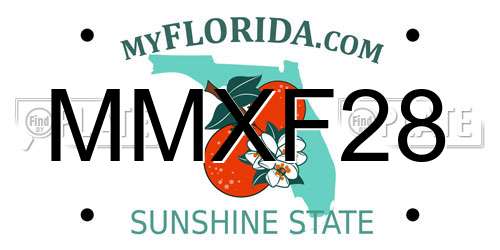 MMXF28 Florida License Plate