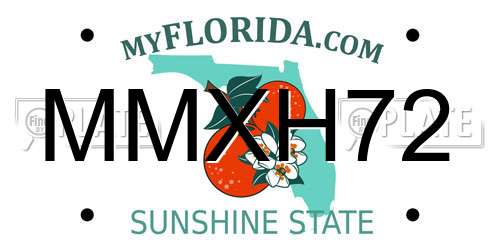 MMXH72 Florida License Plate