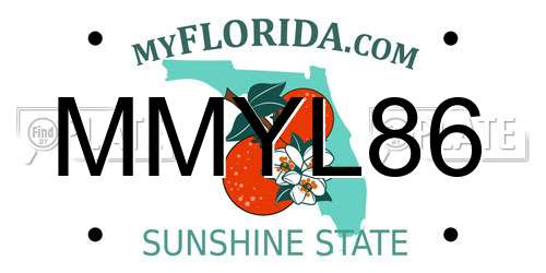 MMYL86 Florida License Plate