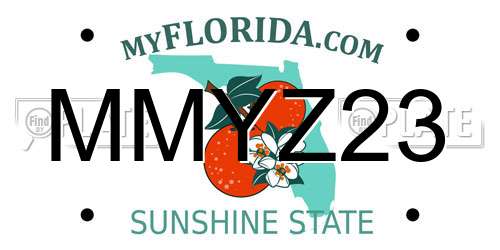 MMYZ23 Florida License Plate