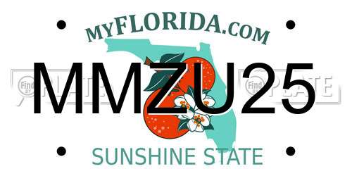 MMZU25 Florida License Plate