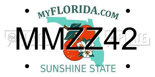 MMZZ42 Florida License Plate