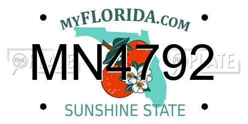MN4792 Florida License Plate