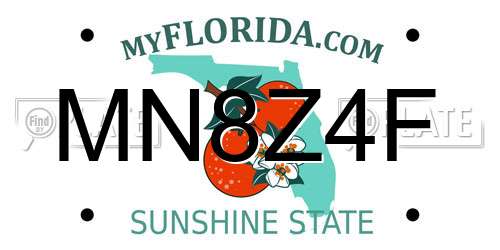 MN8Z4F Florida License Plate