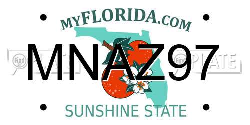 MNAZ97 Florida License Plate