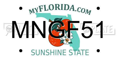 MNGF51 Florida License Plate
