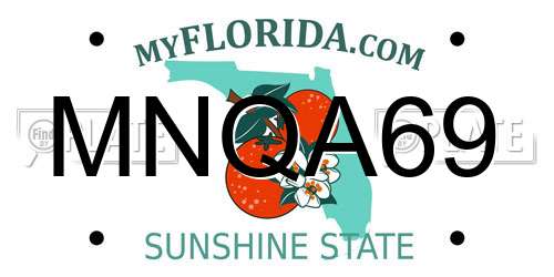 MNQA69 Florida License Plate