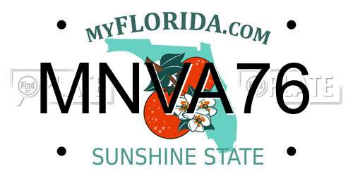 MNVA76 Florida License Plate