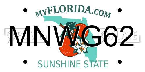 MNWG62 Florida License Plate