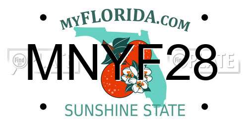 MNYF28 Florida License Plate