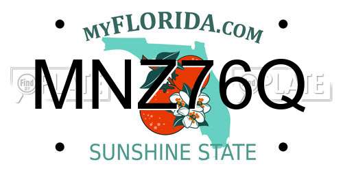 MNZ76Q Florida License Plate