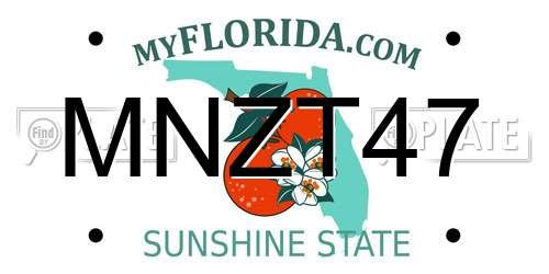 MNZT47 Florida License Plate