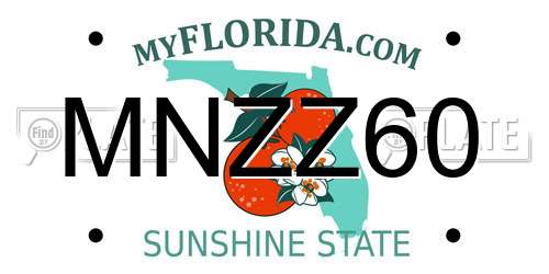 MNZZ60 Florida License Plate