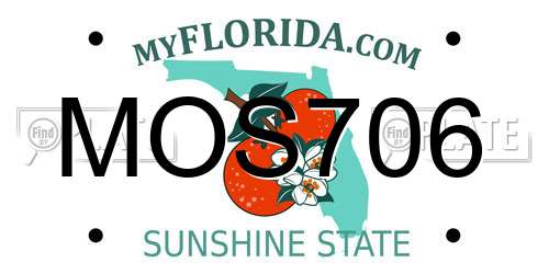 MOS706 Florida License Plate