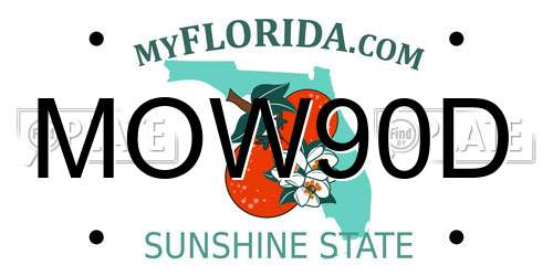 MOW90D Florida License Plate