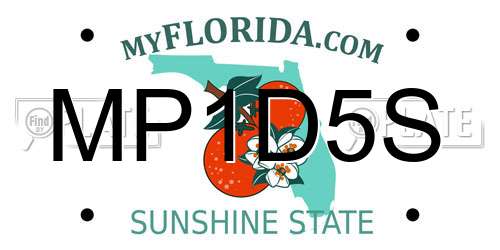 MP1D5S Florida License Plate