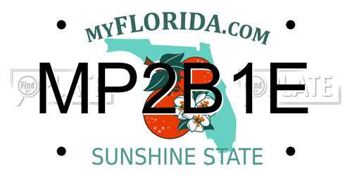 MP2B1E Florida License Plate