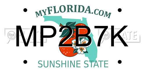 MP2B7K Florida License Plate