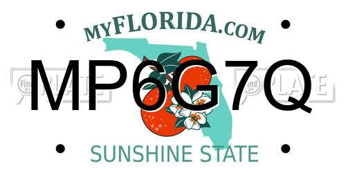 MP6G7Q Florida License Plate
